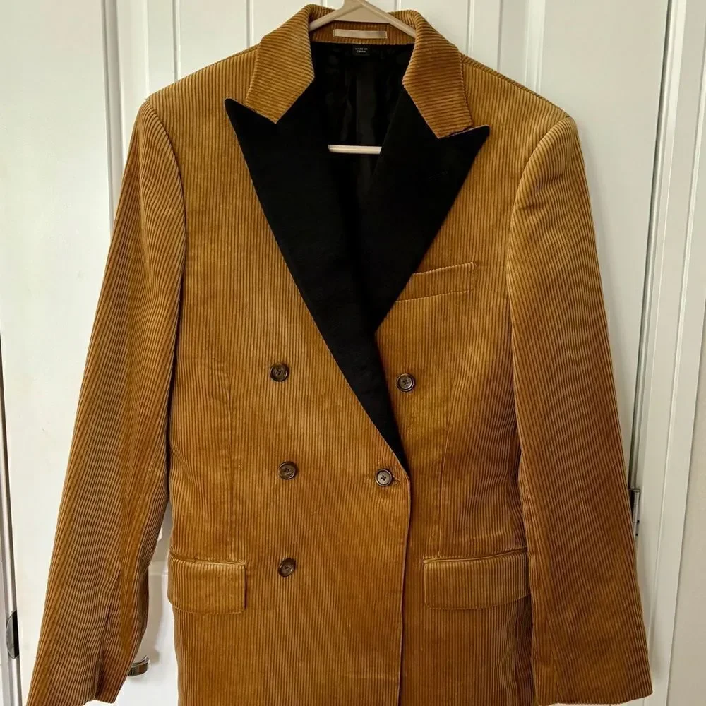 J.Crew Thé Ludlow Double-Breated Corduroy Tuxedo Jacket New!